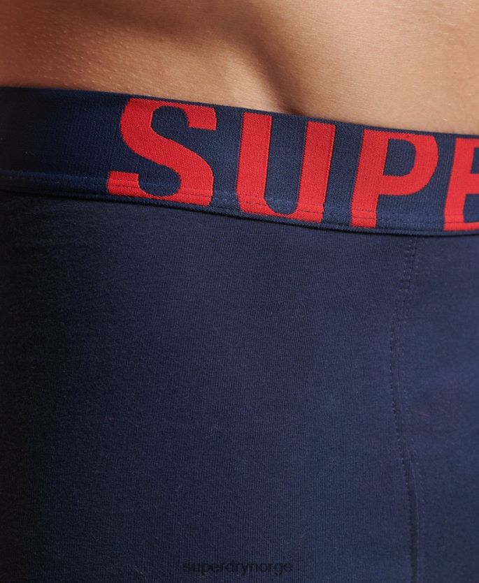 Superdry marinen klær 86P46D1794 dobbel bokser med dobbel logo i økologisk bomull menn