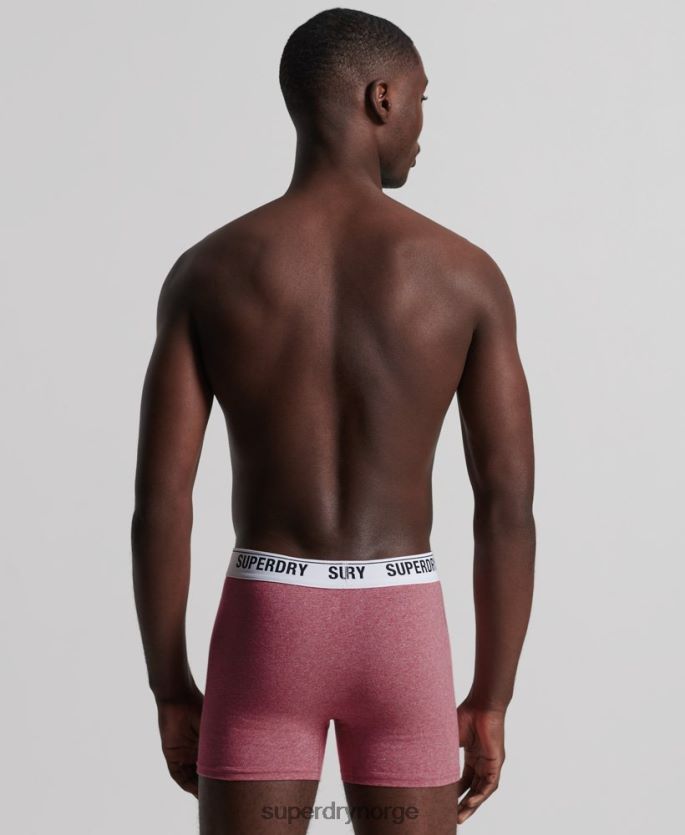 Superdry oransje klær 86P46D1638 boxer dobbelpakke i økologisk bomull menn