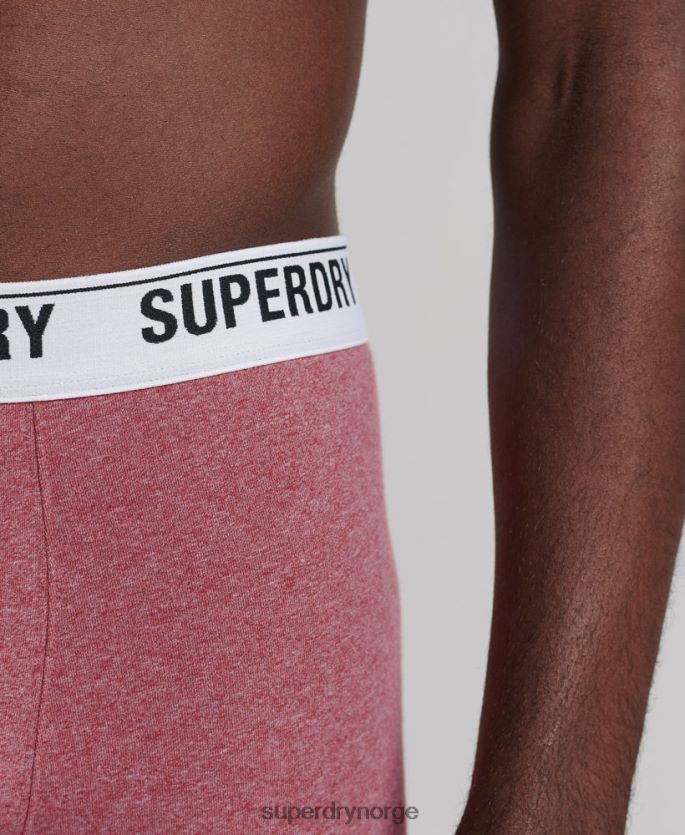 Superdry oransje klær 86P46D1638 boxer dobbelpakke i økologisk bomull menn