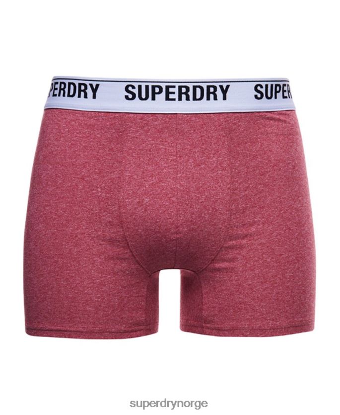 Superdry oransje klær 86P46D1638 boxer dobbelpakke i økologisk bomull menn