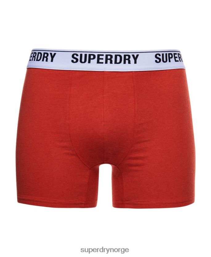 Superdry oransje klær 86P46D1638 boxer dobbelpakke i økologisk bomull menn
