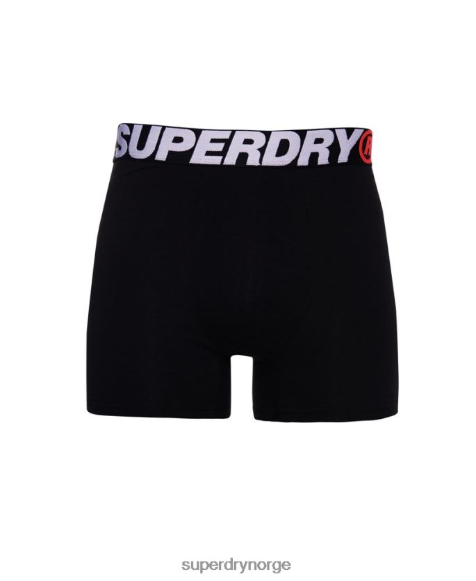 Superdry oransje klær 86P46D1881 boxer dobbelpakke i økologisk bomull menn