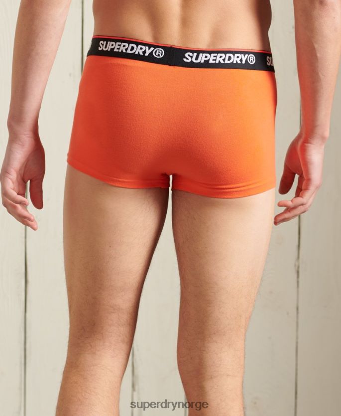 Superdry oransje klær 86P46D6498 klassisk trippelpakke i økologisk bomull menn