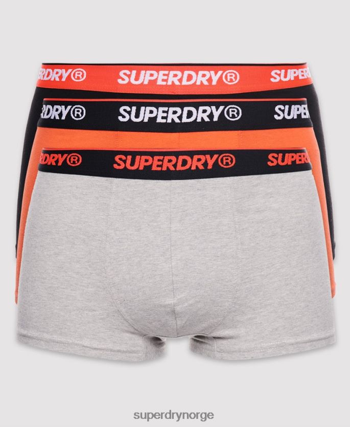 Superdry oransje klær 86P46D6498 klassisk trippelpakke i økologisk bomull menn