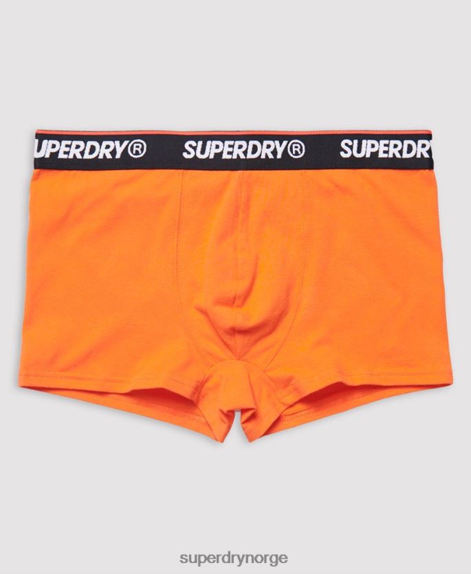 Superdry oransje klær 86P46D6498 klassisk trippelpakke i økologisk bomull menn