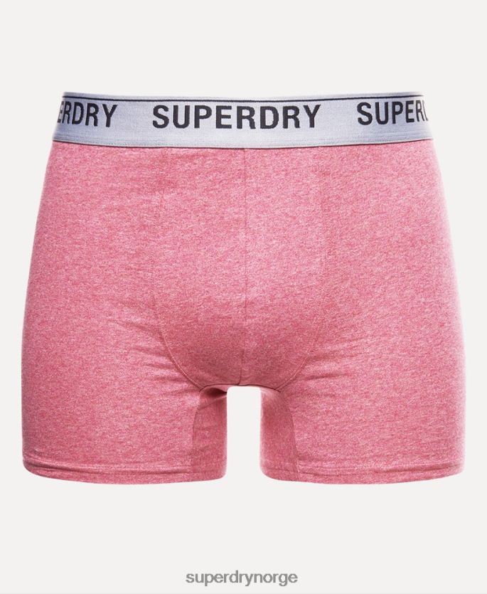 Superdry rød klær 86P46D1614 bokser trippelpakke i økologisk bomull menn