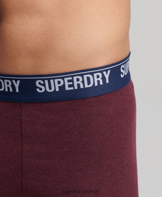 Superdry rød klær 86P46D1833 boxer dobbelpakke i økologisk bomull menn
