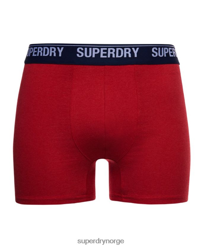 Superdry rød klær 86P46D1833 boxer dobbelpakke i økologisk bomull menn