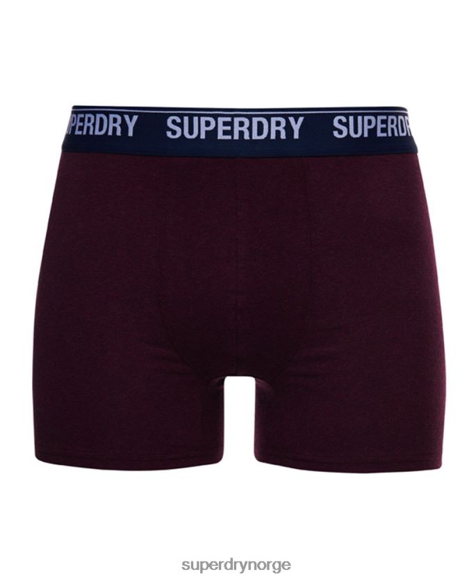 Superdry rød klær 86P46D1833 boxer dobbelpakke i økologisk bomull menn