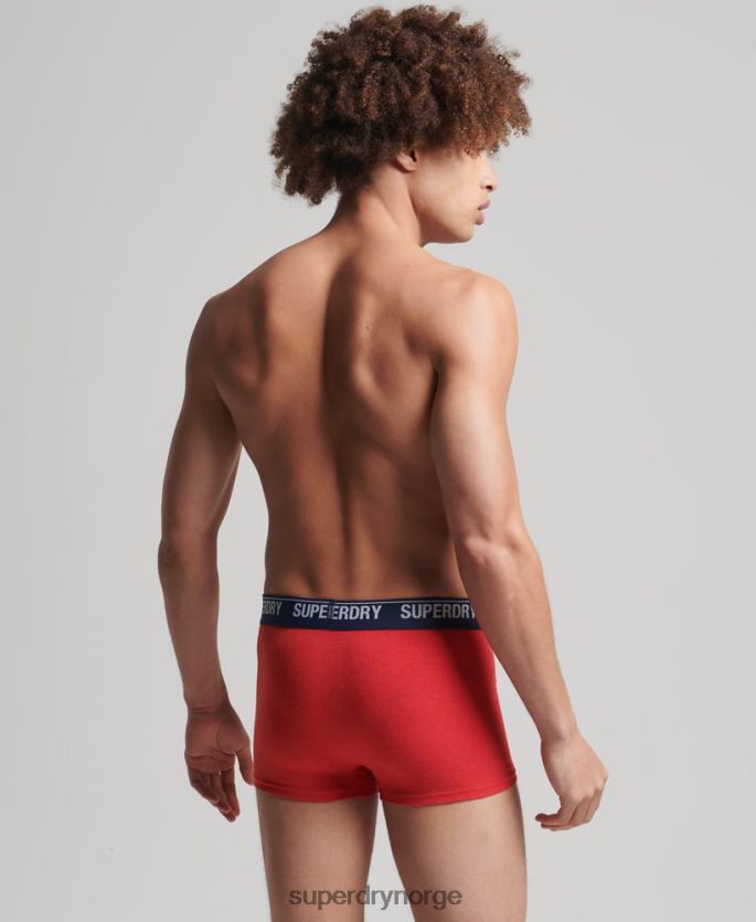 Superdry rød klær 86P46D1867 multi dobbel pakke i økologisk bomull menn