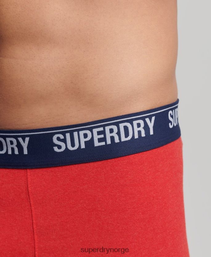 Superdry rød klær 86P46D1867 multi dobbel pakke i økologisk bomull menn