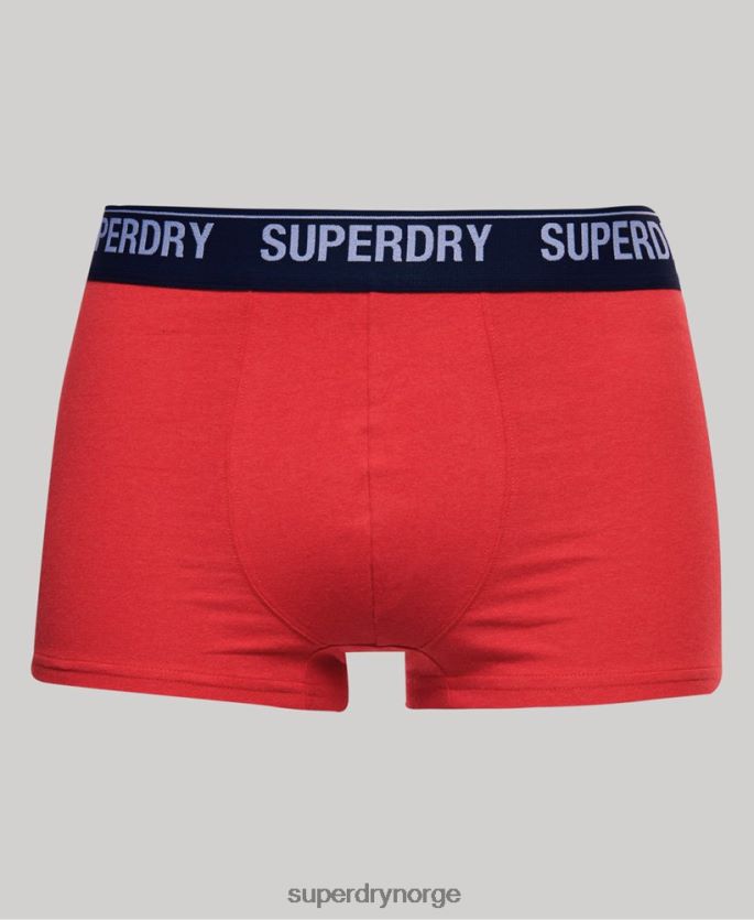 Superdry rød klær 86P46D1867 multi dobbel pakke i økologisk bomull menn