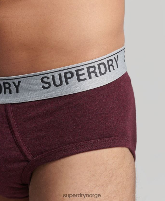 Superdry rød klær 86P46D1871 trippelpakke i økologisk bomull menn