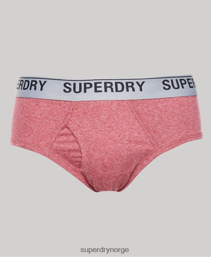 Superdry rød klær 86P46D1871 trippelpakke i økologisk bomull menn