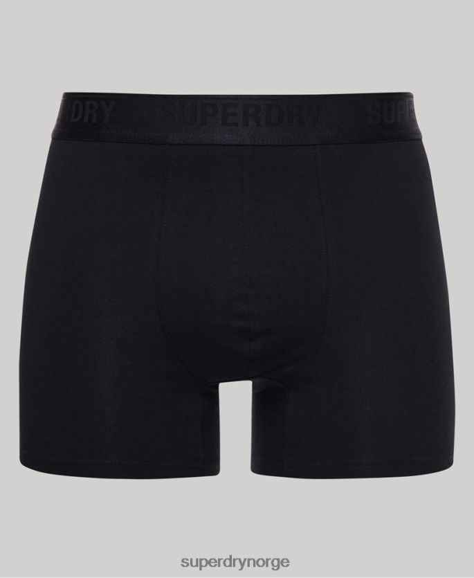 Superdry svart klær 86P46D1613 bokser multi trippelpakke i økologisk bomull menn