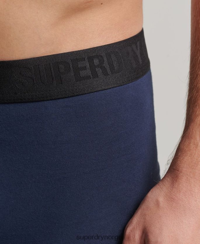 Superdry svart klær 86P46D1637 organisk bomull offset boxer dobbel pakke menn