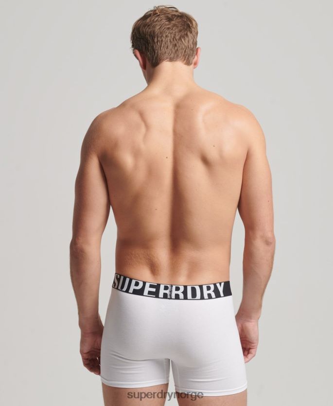 Superdry svart klær 86P46D1770 dobbel bokser med dobbel logo i økologisk bomull menn