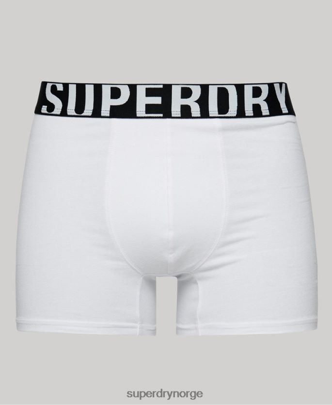 Superdry svart klær 86P46D1770 dobbel bokser med dobbel logo i økologisk bomull menn