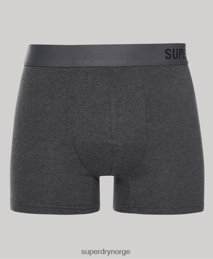 Superdry svart klær 86P46D1824 organisk bomull offset boxer dobbel pakke menn
