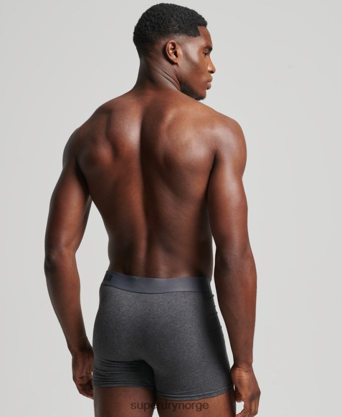 Superdry svart klær 86P46D1824 organisk bomull offset boxer dobbel pakke menn