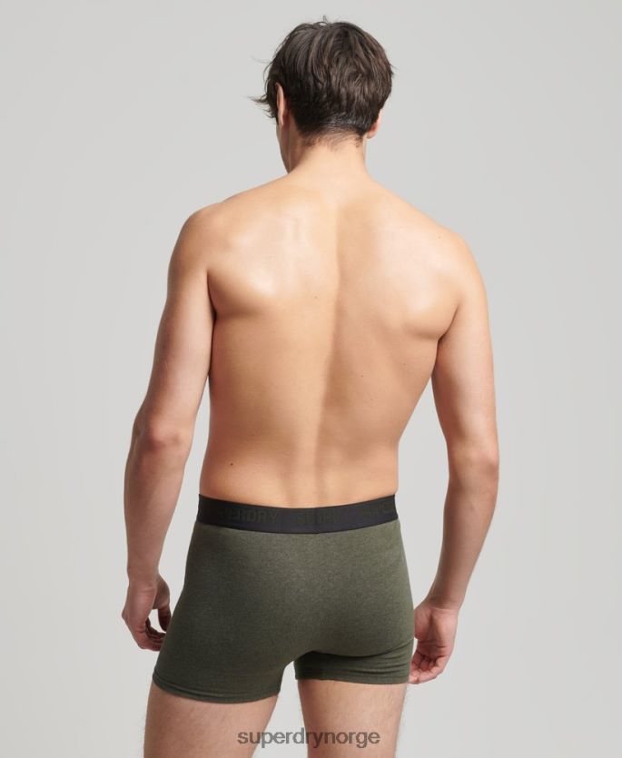 Superdry svart klær 86P46D1831 bokser multi trippelpakke i økologisk bomull menn