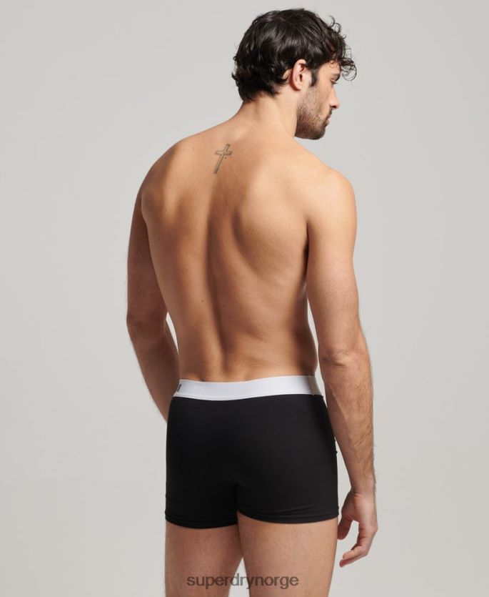Superdry svart klær 86P46D1836 organisk bomull offset boxer dobbel pakke menn