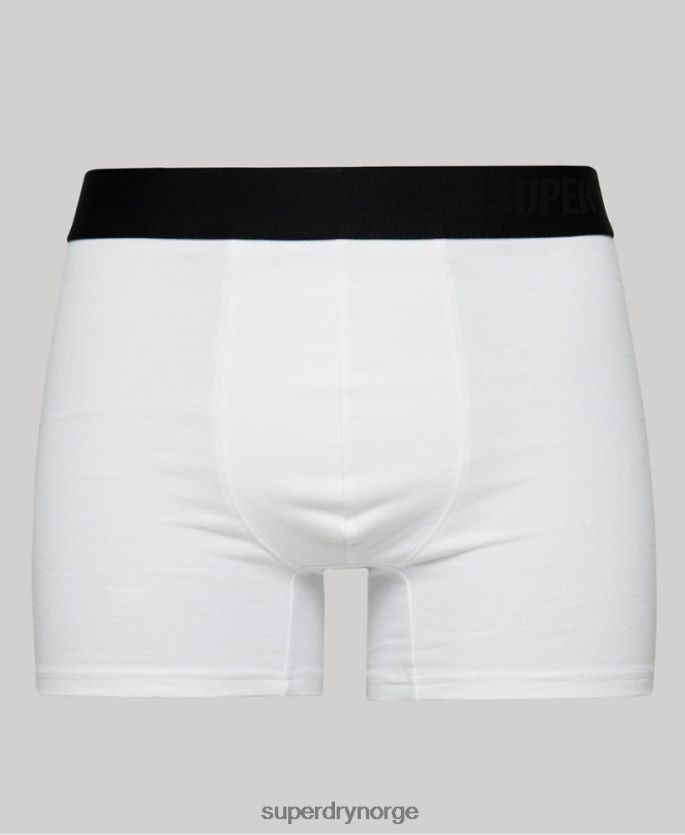 Superdry svart klær 86P46D1836 organisk bomull offset boxer dobbel pakke menn