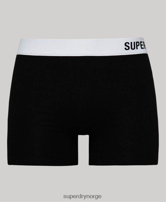 Superdry svart klær 86P46D1836 organisk bomull offset boxer dobbel pakke menn