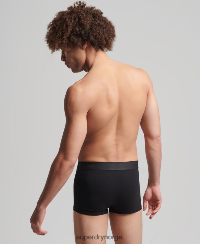 Superdry svart klær 86P46D1845 organisk bomull koffert offset dobbel pakke menn