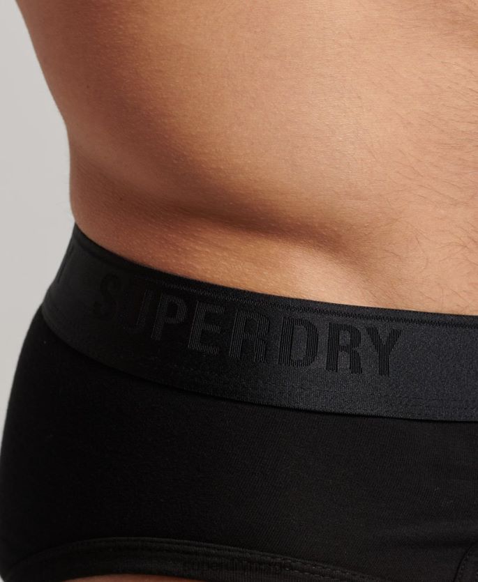 Superdry svart klær 86P46D1862 trippelpakke i økologisk bomull menn