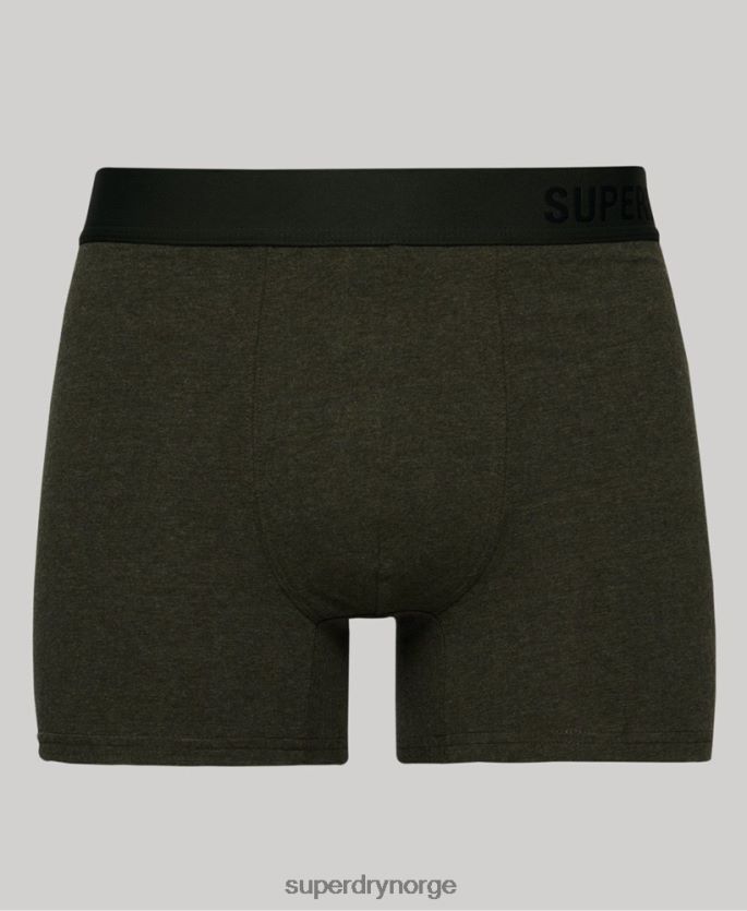 Superdry svart klær 86P46D1864 organisk bomull offset boxer dobbel pakke menn