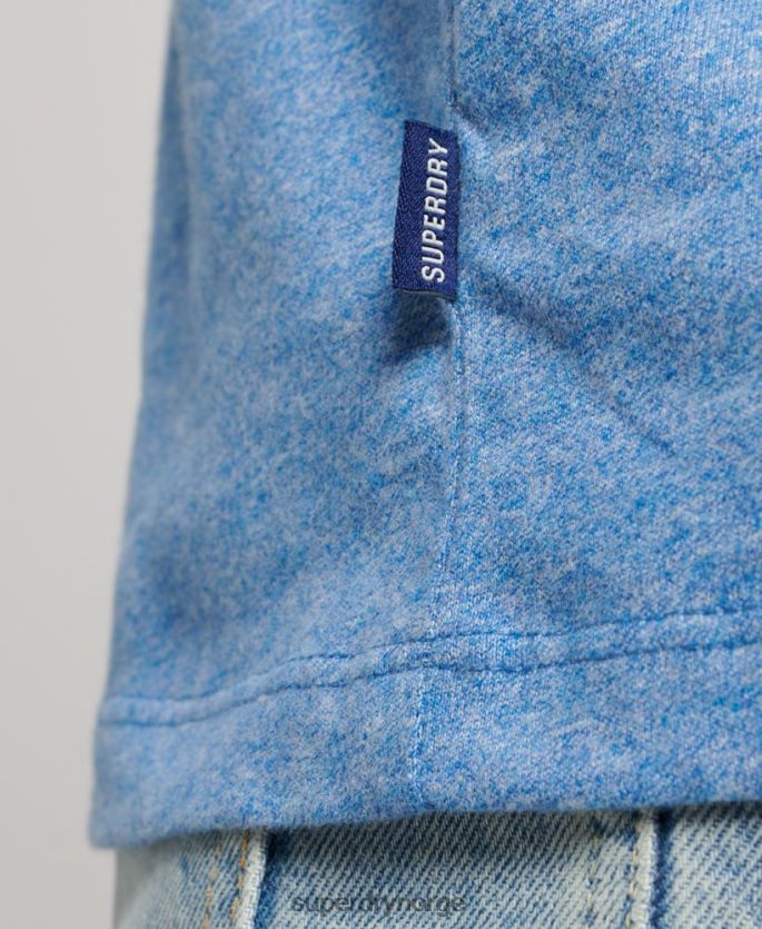 Superdry blå klær 86P46D1451 vintage logobrodert tanktop i økologisk bomull menn