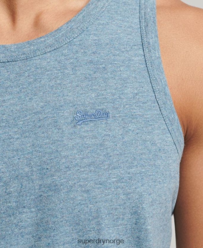 Superdry blå klær 86P46D1482 vintage logovest topp i økologisk bomull menn