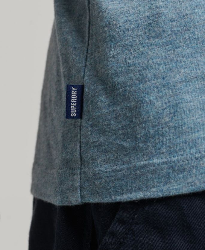 Superdry blå klær 86P46D1482 vintage logovest topp i økologisk bomull menn