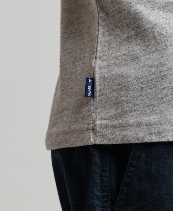 Superdry grå klær 86P46D1447 vintage logobrodert tanktop i økologisk bomull menn