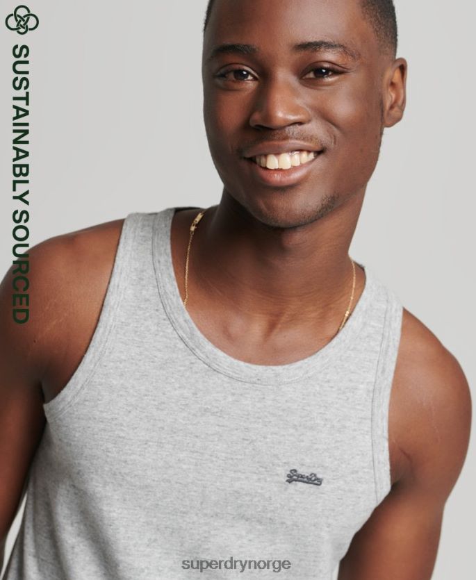Superdry grå klær 86P46D1493 vintage logovest topp i økologisk bomull menn