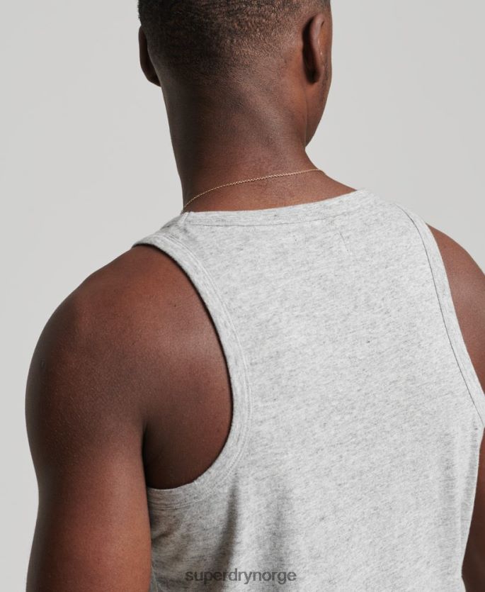 Superdry grå klær 86P46D1493 vintage logovest topp i økologisk bomull menn