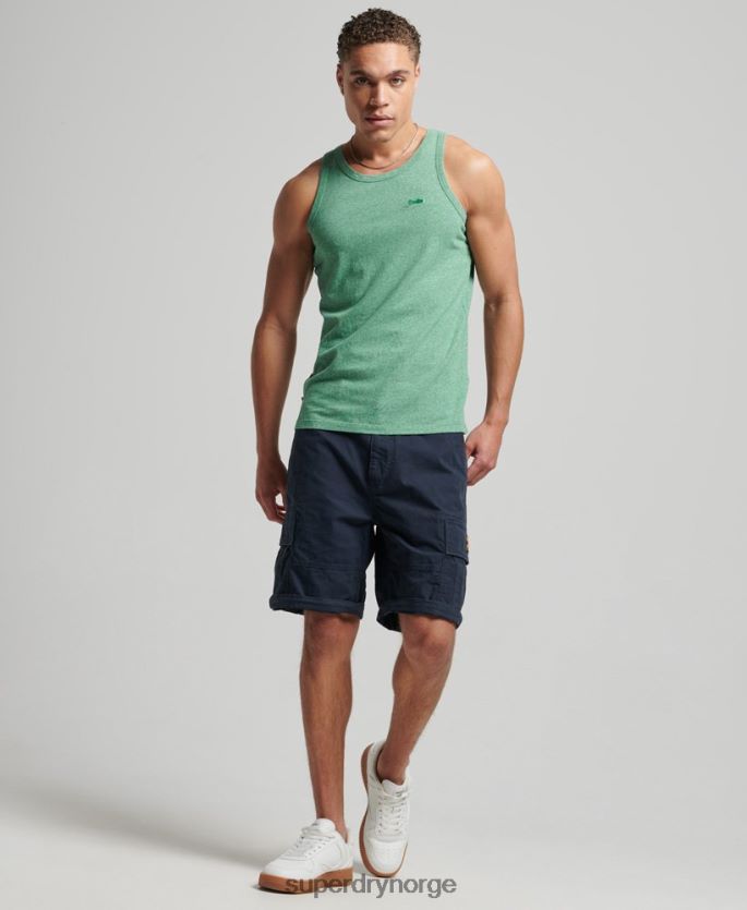 Superdry grønn klær 86P46D1535 vintage logovest topp i økologisk bomull menn
