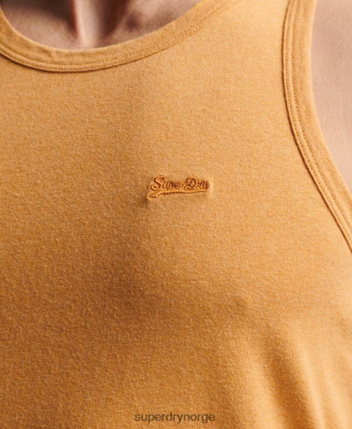 Superdry gul klær 86P46D1517 vintage logovest topp i økologisk bomull menn
