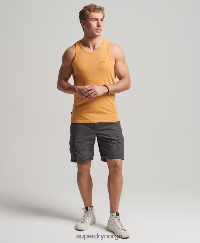 Superdry gul klær 86P46D1517 vintage logovest topp i økologisk bomull menn