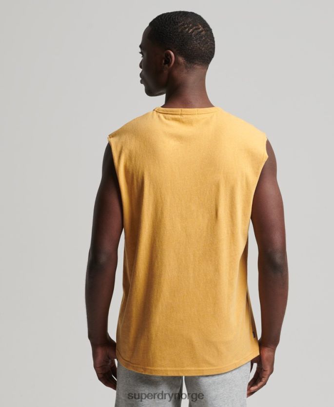 Superdry gul klær 86P46D1529 klassisk tanktop i økologisk bomull menn