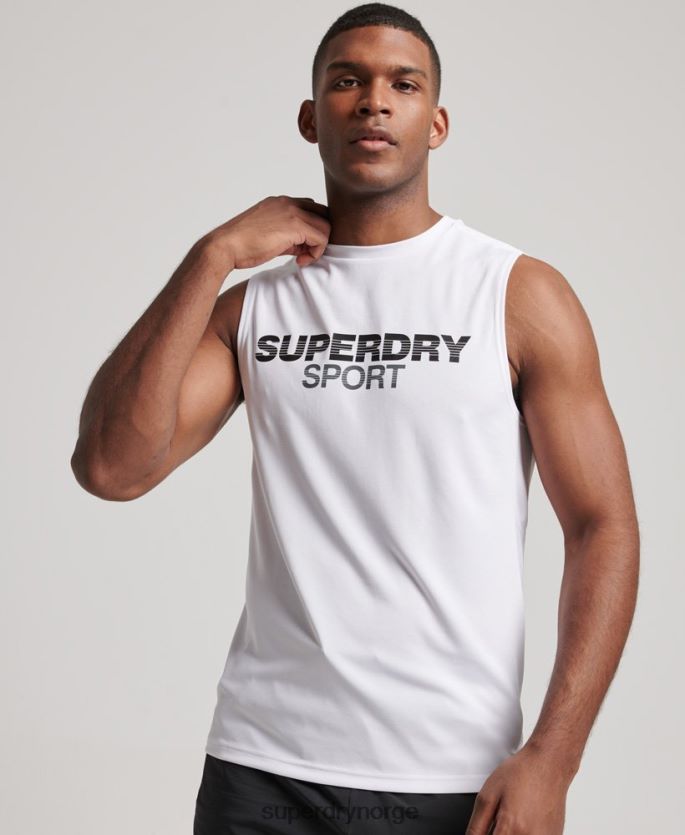 Superdry hvit klær 86P46D1418 aktiv vest topp menn