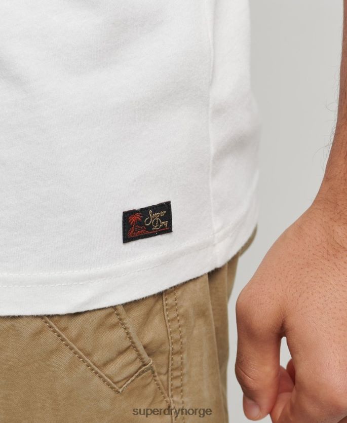 Superdry hvit klær 86P46D1458 vintage spillested klassisk vest topp menn