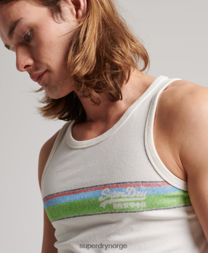 Superdry hvit klær 86P46D1491 vintage logo cali vest menn