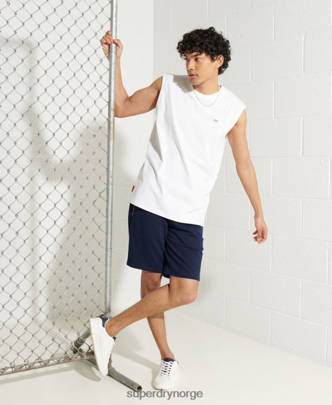 Superdry hvit klær 86P46D6497 oversized vest i økologisk bomull menn