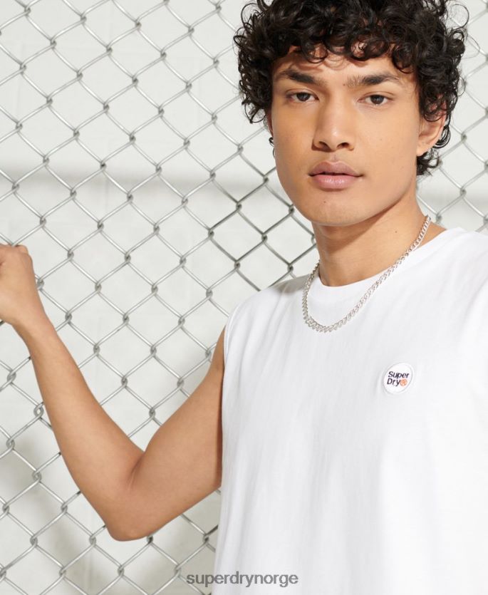 Superdry hvit klær 86P46D6497 oversized vest i økologisk bomull menn