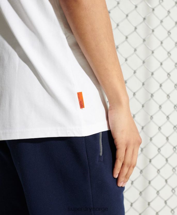 Superdry hvit klær 86P46D6497 oversized vest i økologisk bomull menn