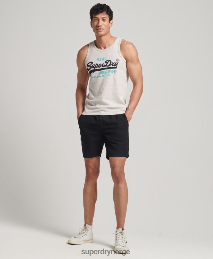 Superdry krem klær 86P46D1453 vintage logo heritage vest topp menn