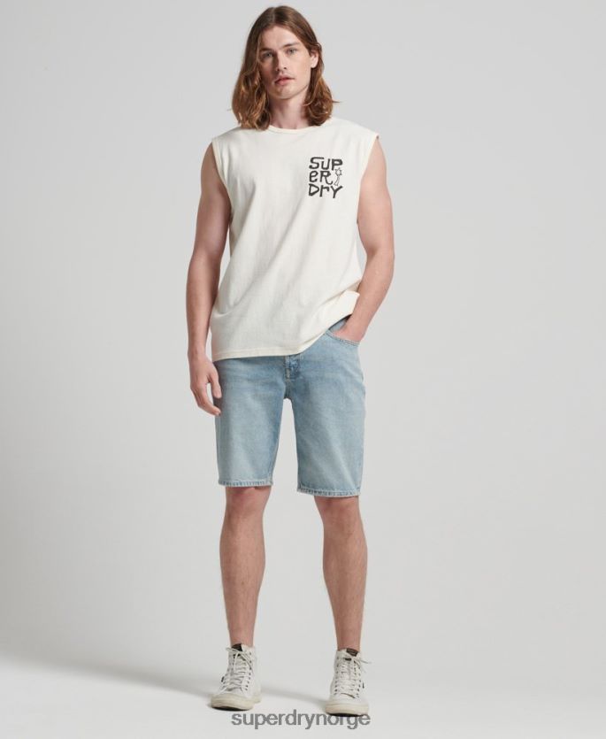 Superdry krem klær 86P46D1478 vintage tribal surfevest topp menn
