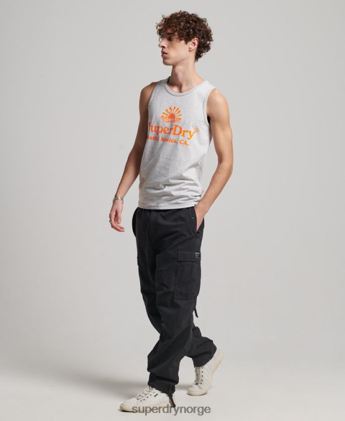 Superdry lysegrå klær 86P46D1473 vintage spillested neonvest menn